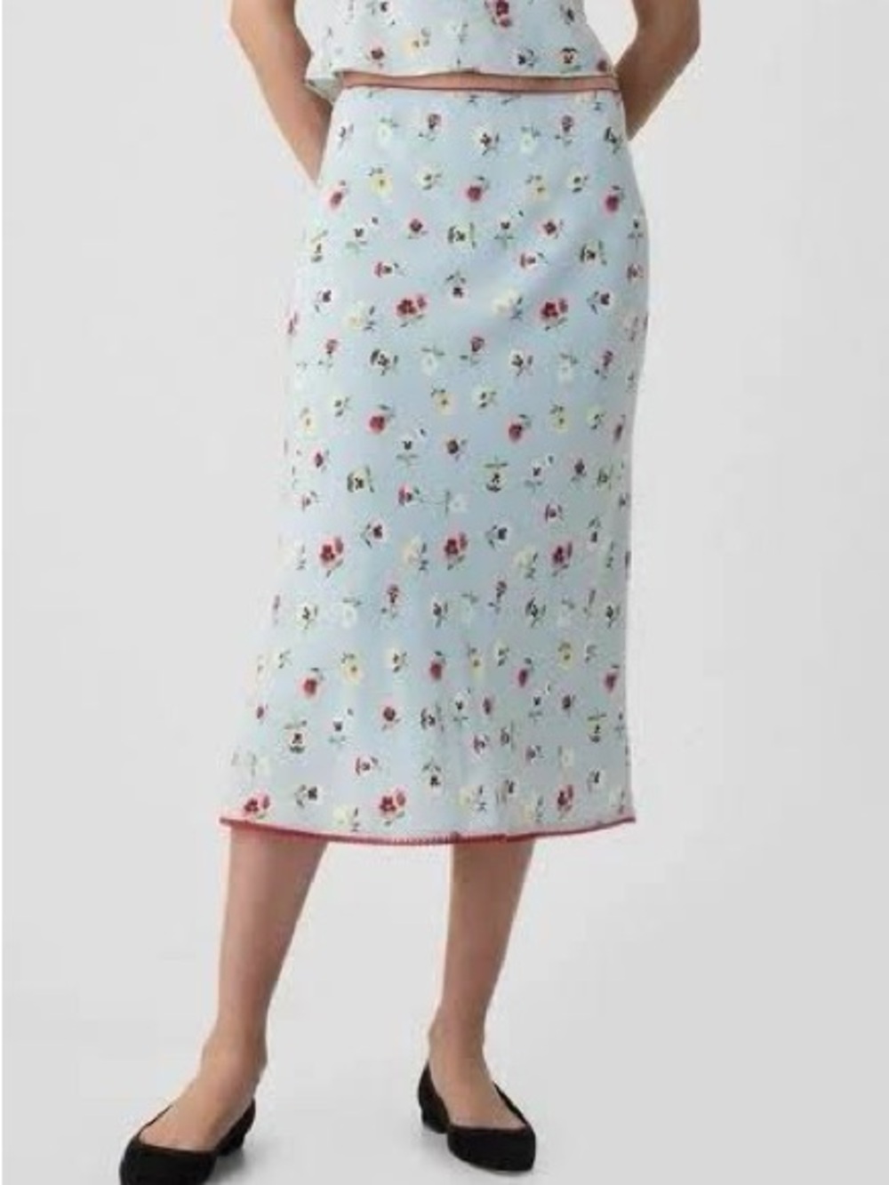 Gap x Doen floral midi skirt large